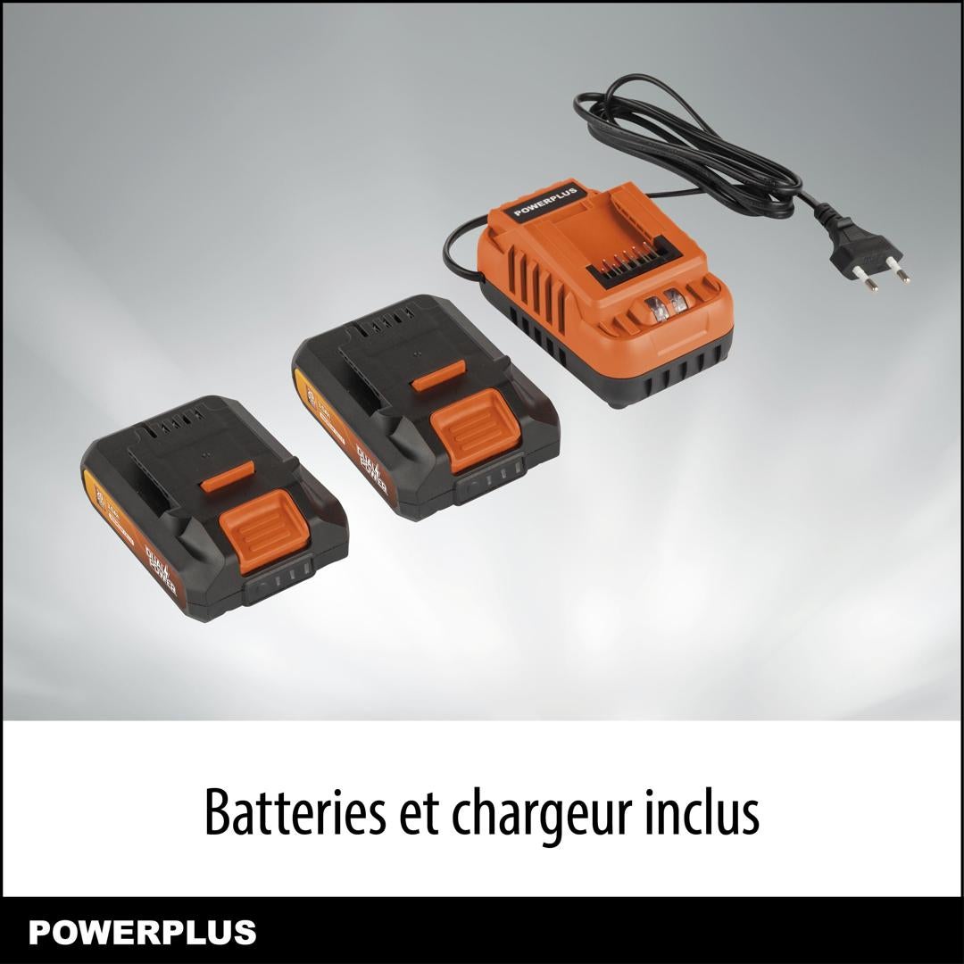 Powerplus Dual power Promo Kit Tondeuse Gazon POWDPGBOX25A – Tondeuse Gazon 20V 330 mm, Taille-Haie 460 mm, Coupe-Bordures 260 mm - 9