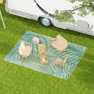 Famibay Grand Tapis D'Extérieur Imperméable Réversible En Plastique Portable - Parfait Pour Balcon, Terrasse, Jardin, Plage Et Barbecue