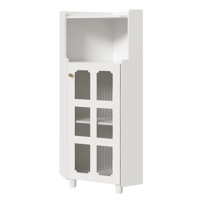Libreria Angolare Aheaplus Con 6 Cubi E 3 Ripiani – Luci LED, Prese E Porte USB, Bianco