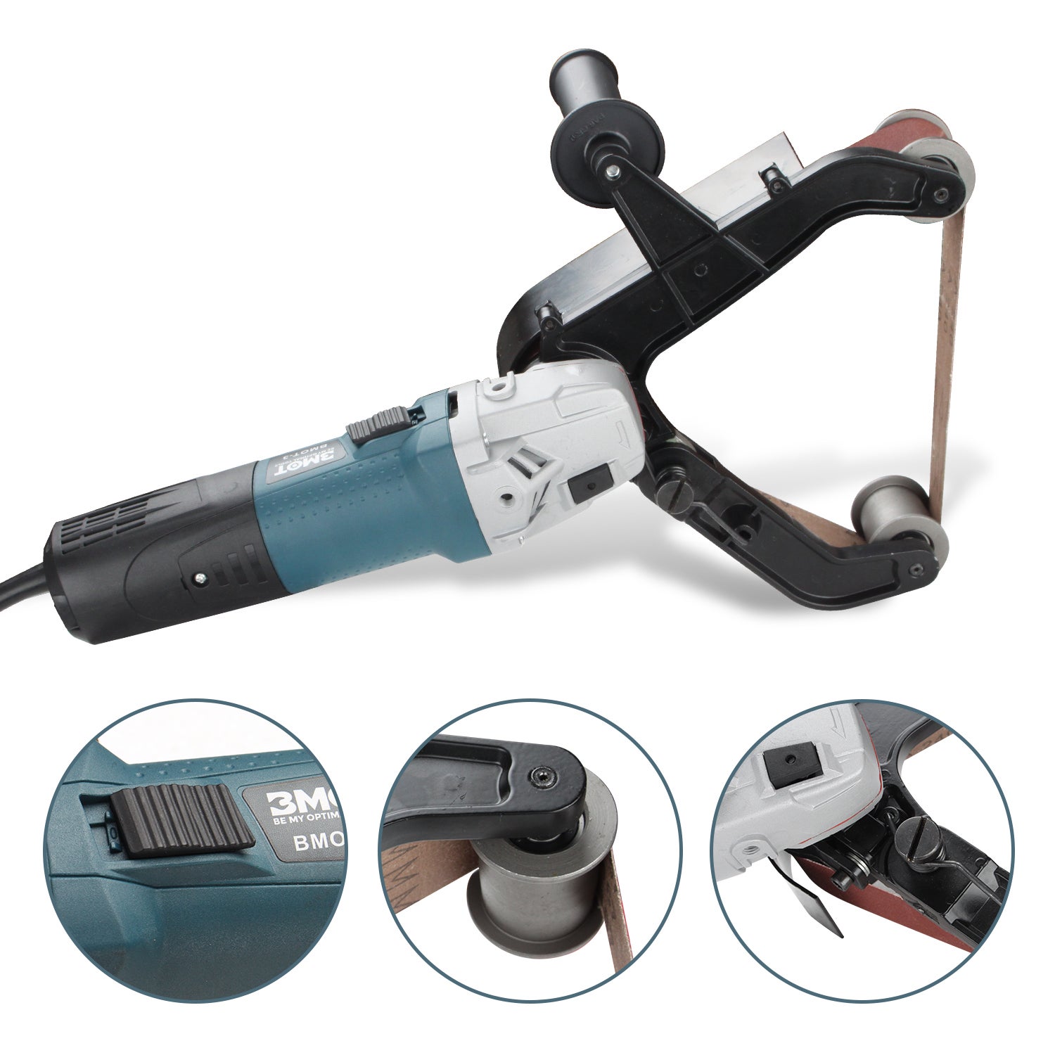 Ponceuse à Bande Compacte : Moteur Cuivre 775, 7 Vitesses (4000-9000 Tr/min), Parfaite Pour Bricolage, Bois Et Métal