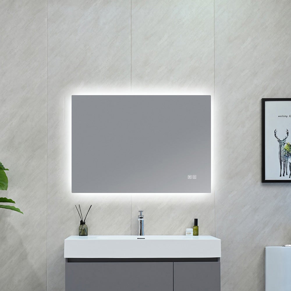 Miroir De Salle De Bain LED 120x60 Cm - 3 Couleurs De Lumière, Intensité Variable, Anti-buée, Design Asymétrique - 9