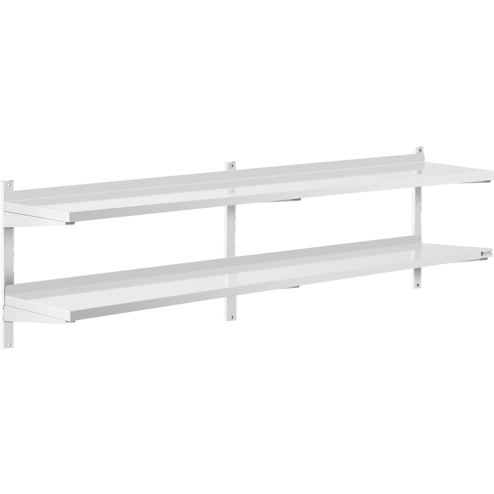 Mensola In Acciaio Inox Doppia Per Cucina 2 Ripiani Scaffale A Parete 60 X 40cm 90868796 - 9