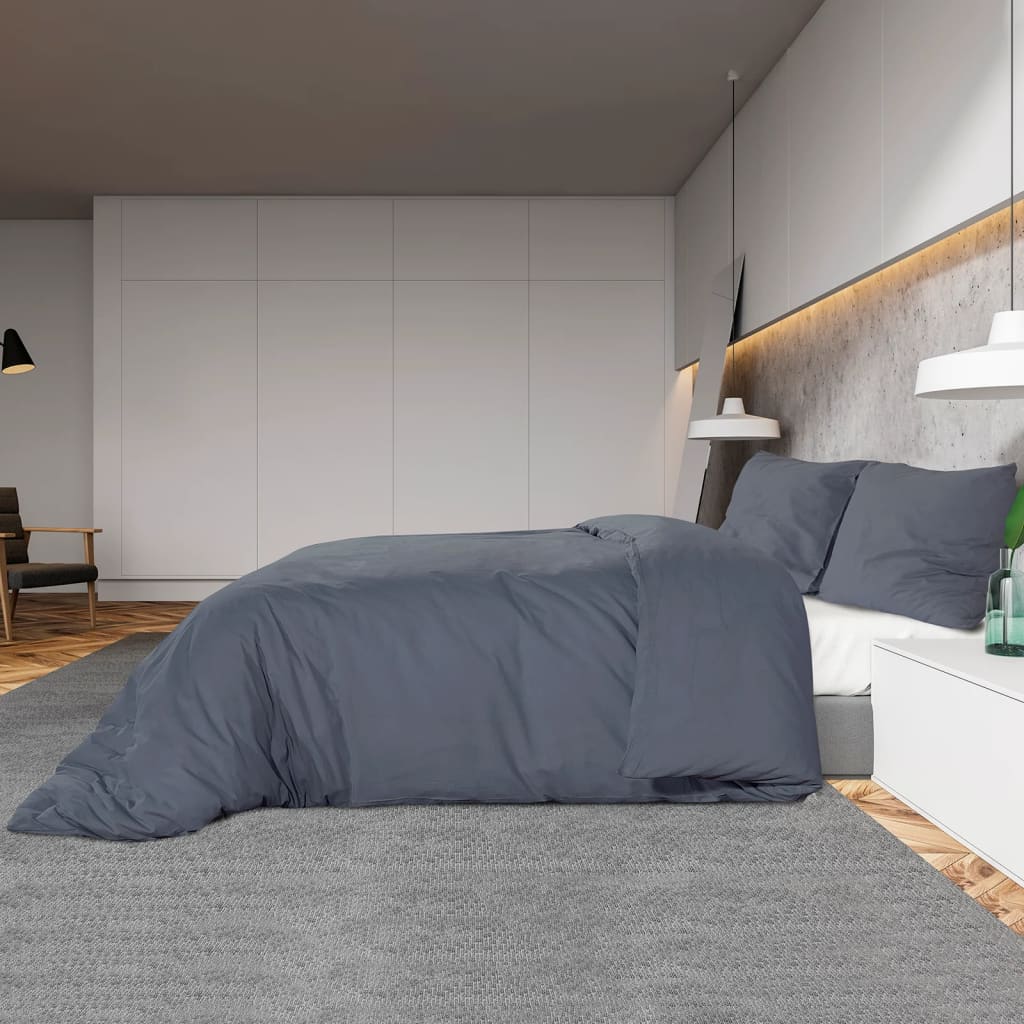 Ensemble de housse de couette Anthracite 200x200 cm Microfibre - 4
