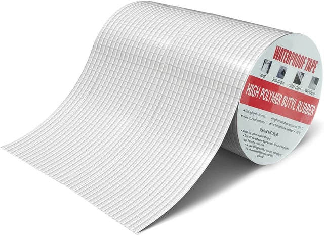 20cm X 5m Ruban Adhesif Etanche, Butyle En Aluminium Bande D'étanchéité, Bande Etancheite Autocollante, Bande Etancheite Toiture