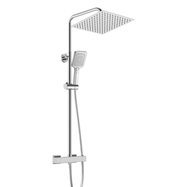 AICA Colonne de douche avec robinet thermostatique chrome