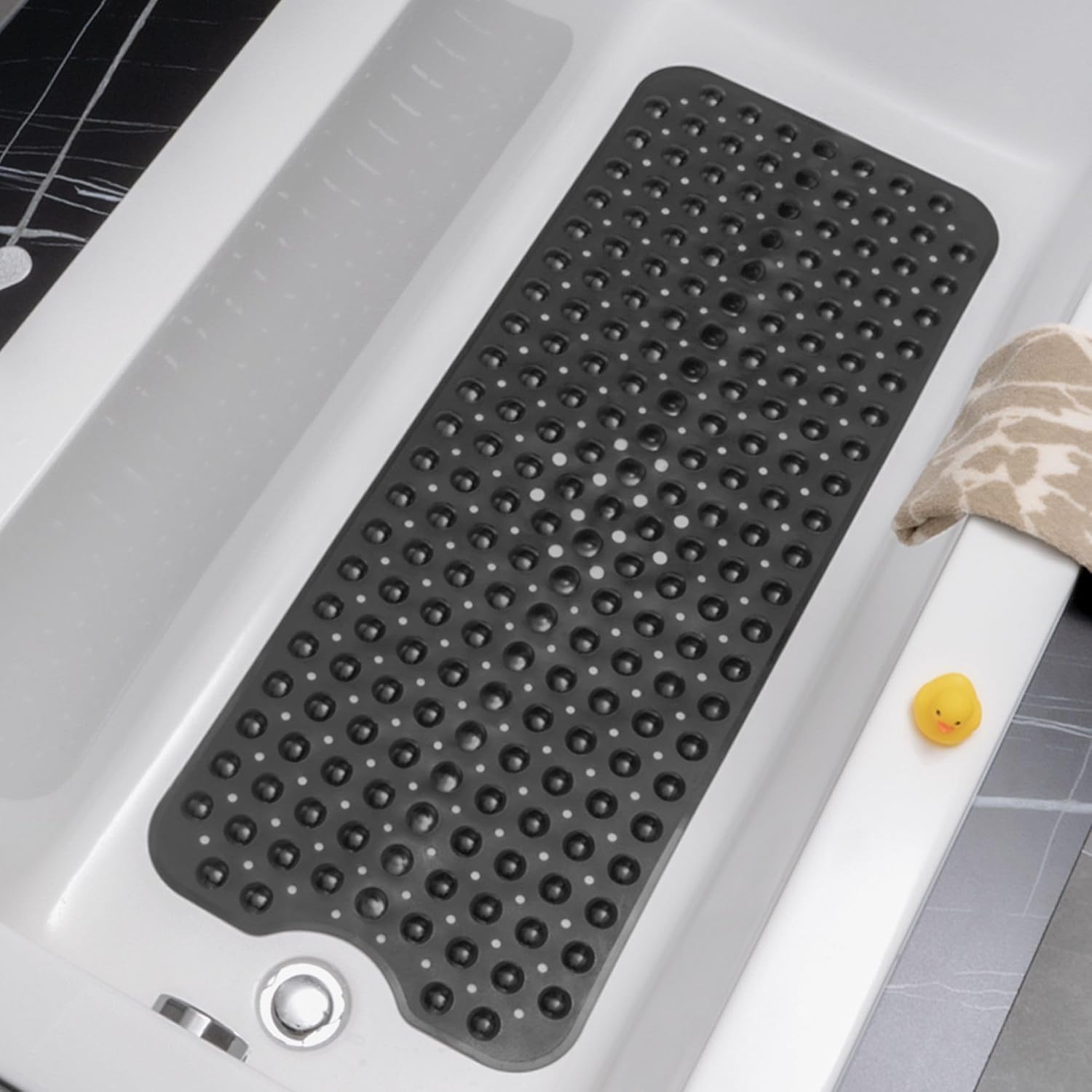 Tapis De Bain Antidérapant Transparent - 88 X 39 Cm, Avec Ventouses - Lavable Machine, Sans Moisissure, Sans BPA - 4