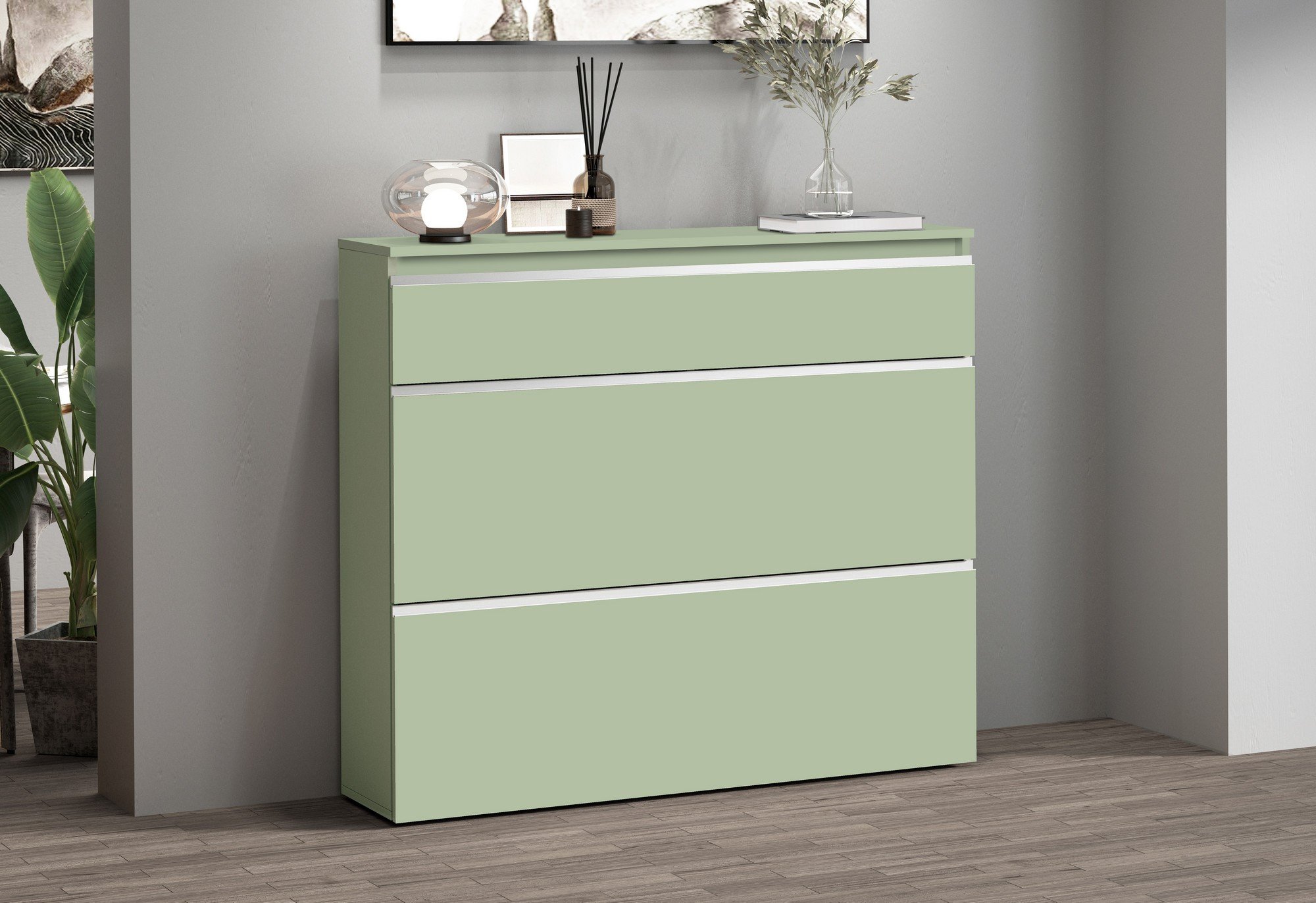 Scarpiera, 16 Paia 9 Ripiani, 120x26.5x108h cm Verde - Marconi - 2