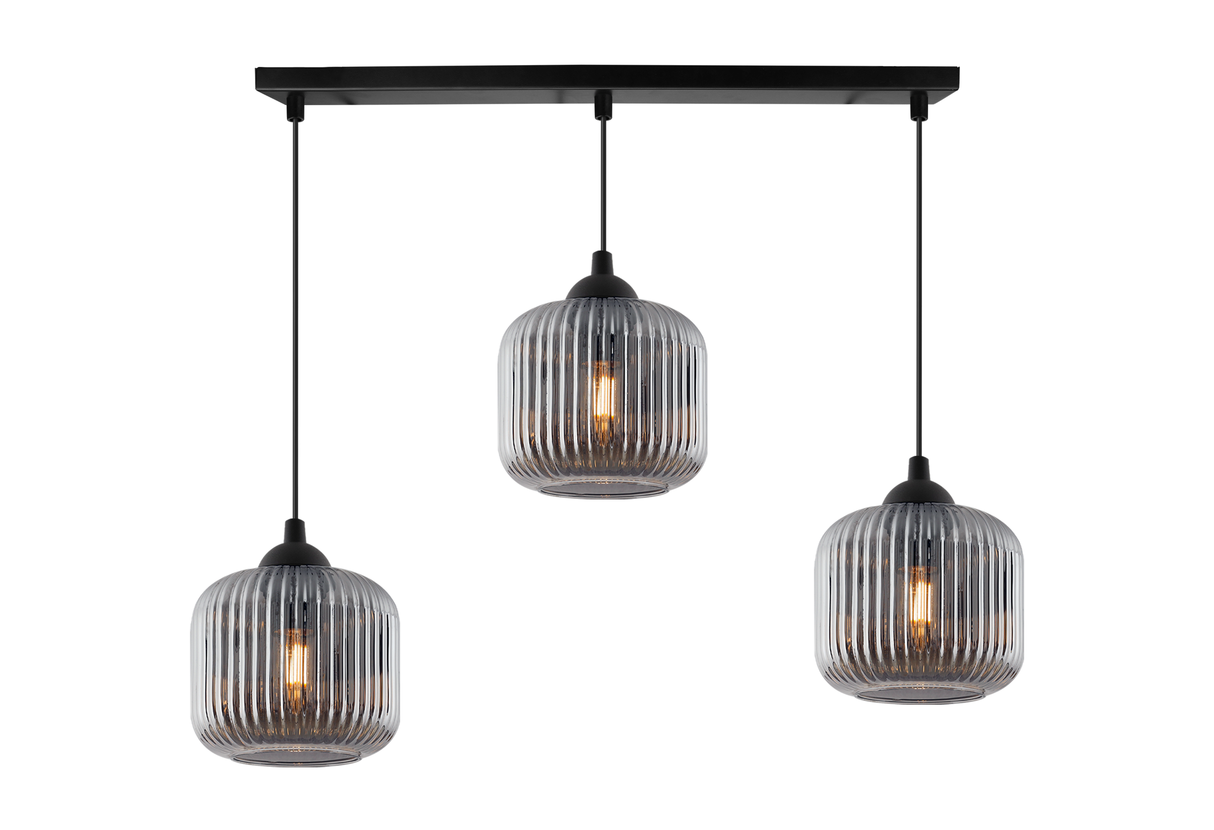 Lampa sufitowa wisząca Riffle loft 3xE27 klosz walec grafit Light Home LH - 8