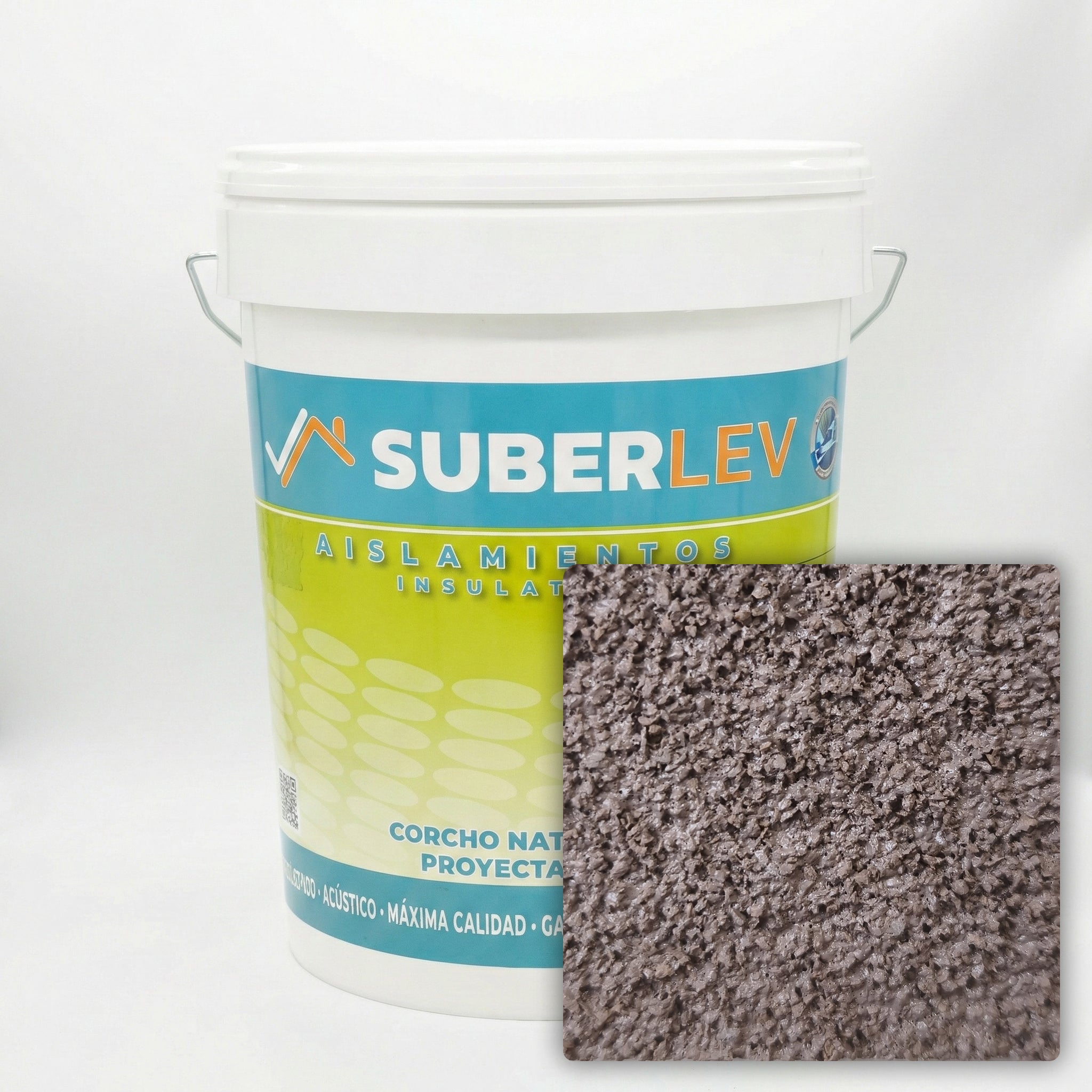 Corcho proyectado cubiertas y fachadas suberlev aislamiento natural térmico acústico e impermeabilización 12kg cp-23 (10 años garantía)