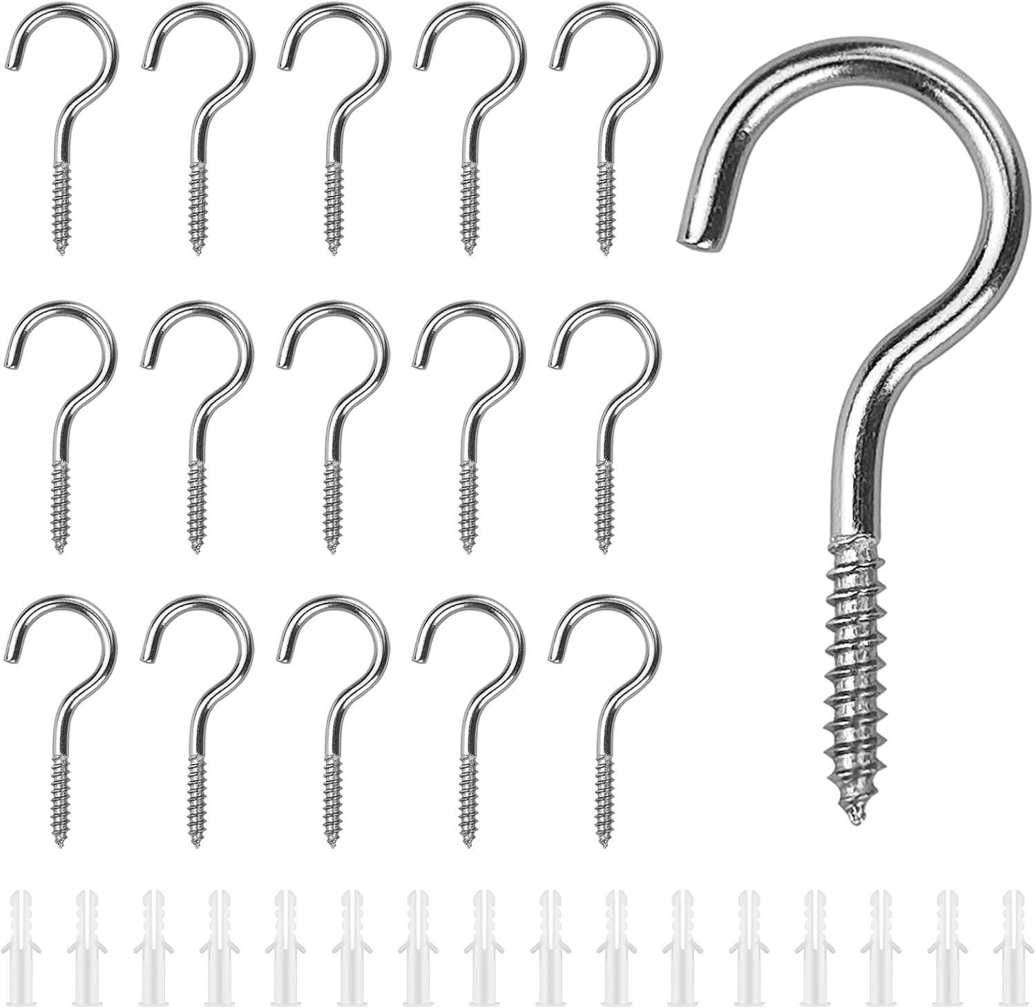 Ganchos de techo metálicos con tornillos (paquete de 16) para colgar ...