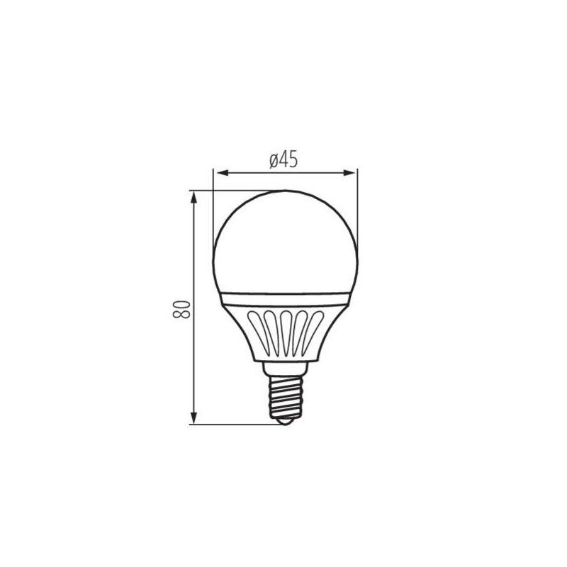 Ampoule LED E14 G45 3W 280lm (27W) 200° Ø45mm - Blanc Chaud 3000K - 2