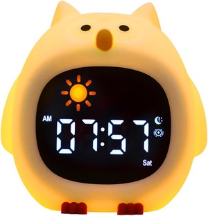 Horloge Réveil Sapin De Noël Vert Avec Veilleuse - Lampe Silicone Rechargeable Pour Enfants - Idéal Sommeil Garçons Et Filles