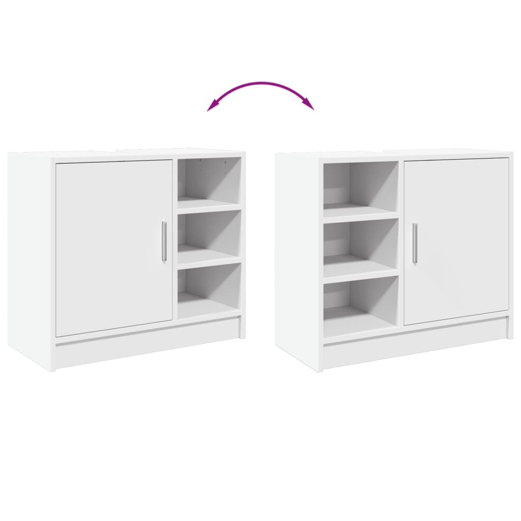 Mueble lavabo blanco 63x29x55 cm de madera contrachapada - 8