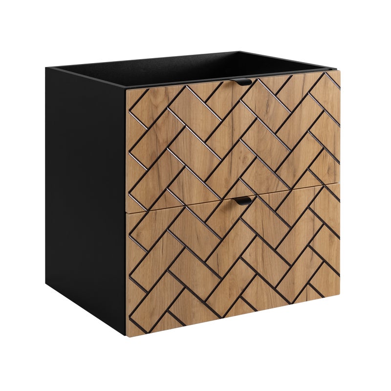 Szafka łazienkowa MADIS 60 cm dąb craft frezowane szuflady wisząca