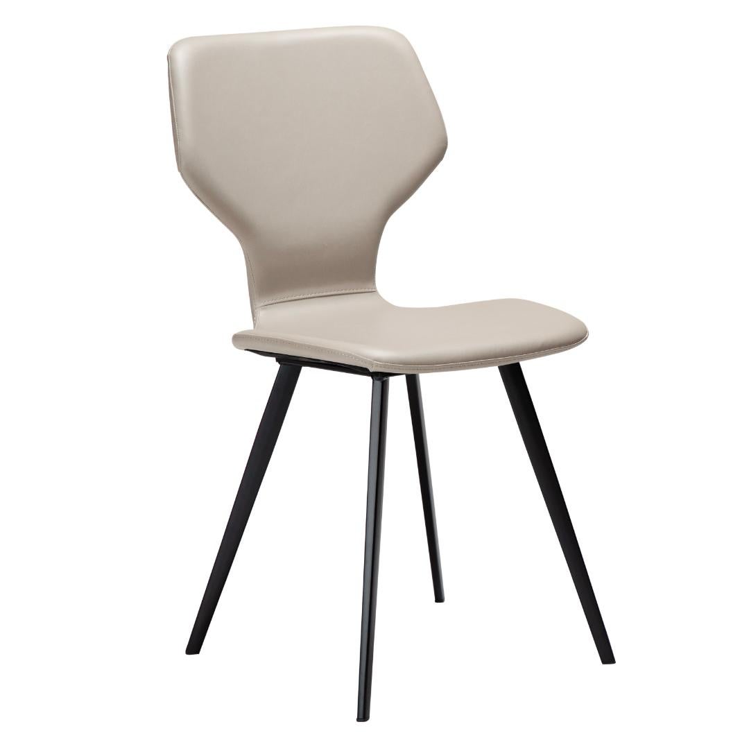 S.I.T Dan-Form krzesło stołowe PU skóra sztuczna jasnoszary.