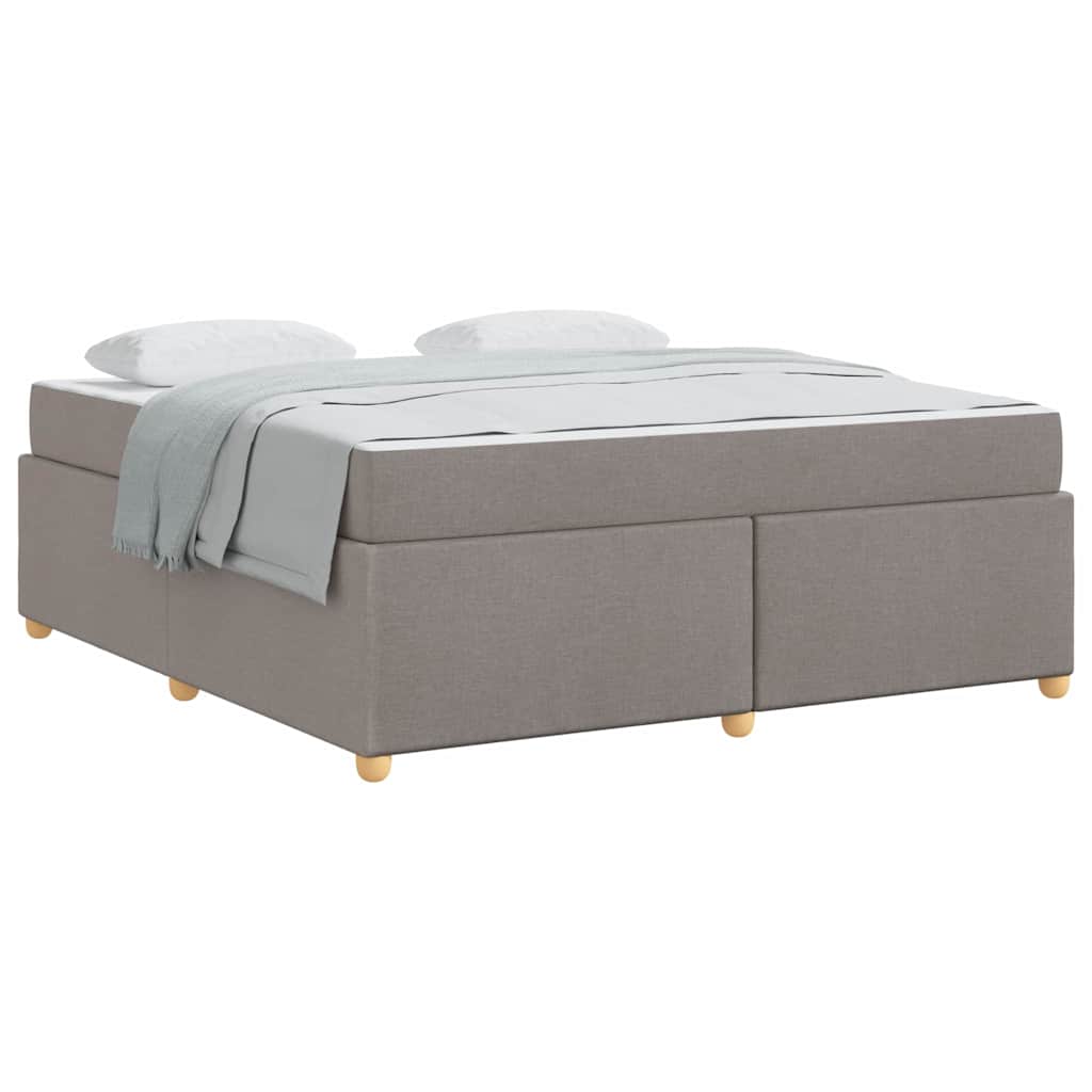 Cadre de lit avec matelas Taupe 180 x 200 cm tissu - 3
