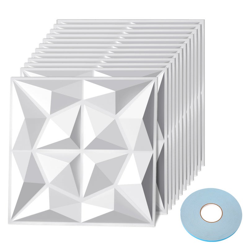 Lot De 12 Autocollants Muraux 3D, Panneaux Muraux Tridimensionnels 50 50cm Impermeables Et Ignifuges Adaptes Aux Bureaux Aux Chambres Noir 96711537