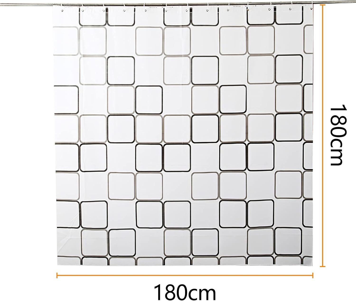 Tenda Doccia 180x180 Cm Impermeabile | Tessuto PEVA Antimuffa | Con 12 Ganci | Lavabile In Lavatrice - Foto 2