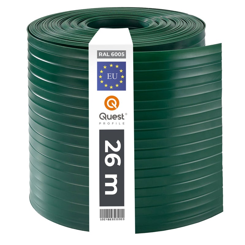 Taśma ogrodzeniowa PVC 19 cm x 26 m - ochrona wizualna na ogród, balkon, taras, odporne na UV, zielony