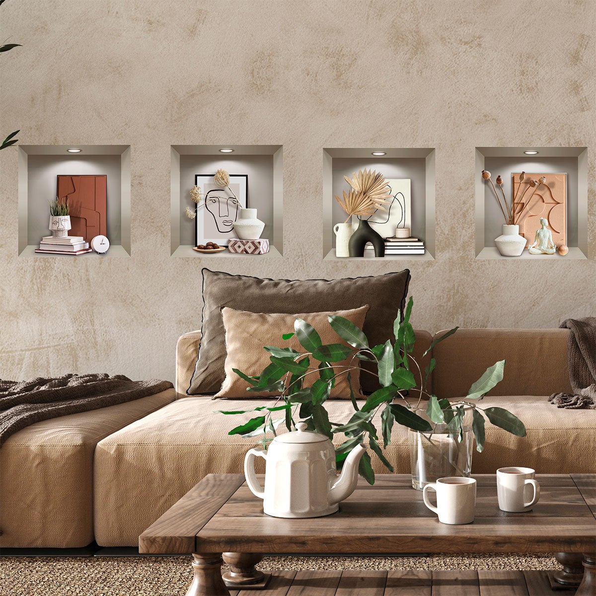 Adesivo effetto 3D oggetti di design - Sticker adesivo - adesivi murali - 60x60cm - 6