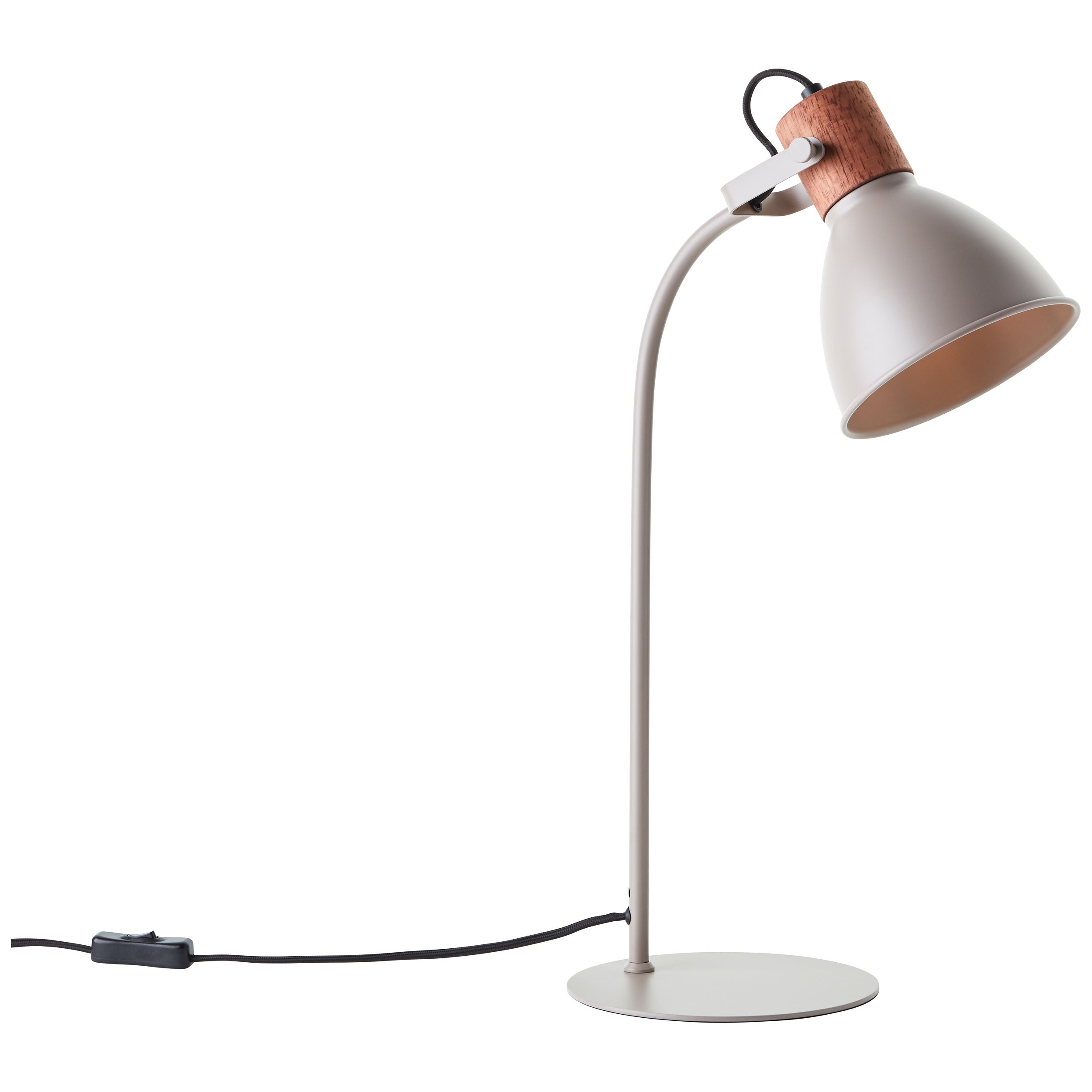 Brilliant Erena lampa stołowa 52cm taupe metal/drewno włącznik sznurkowy 1x A60, E27, 40 W, pasuje do zwykłej żarówki (brak w zestawie) - 5