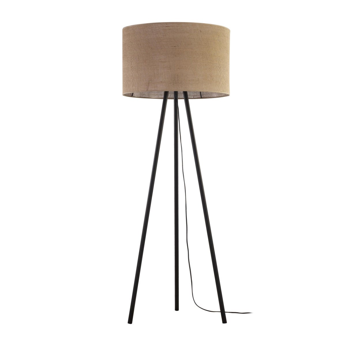 Lampa podłogowa stojąca Juta czarno-brązowa 1xE27x15W wym: 159 x 50 x 50 cm metal TK Lighting