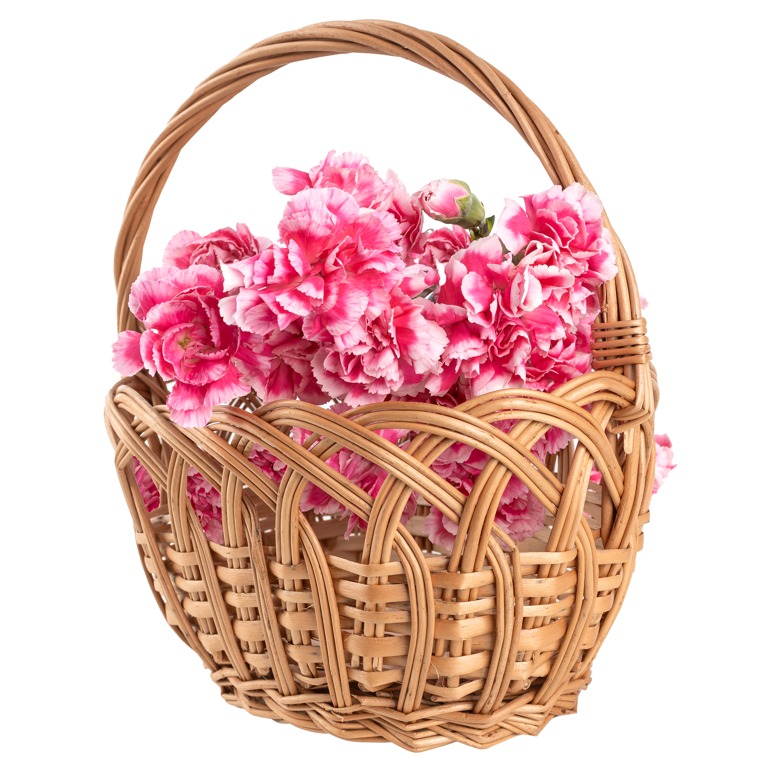 Creative home cesta de mimbre calada pequeña con asa ovalada | 19x14x21 cm (+/- 1cm) | regalo plantas pascua almacenaje decoración | tejida a mano