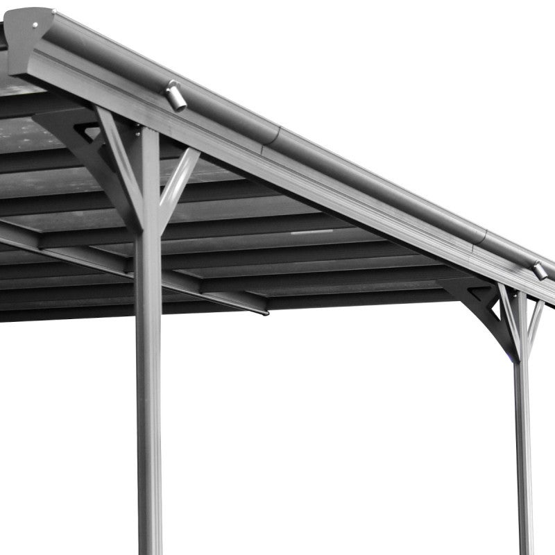 X-Metal Carport autoportant aluminium 3x5m toiture polycarbonate 6mm anthracite - 6