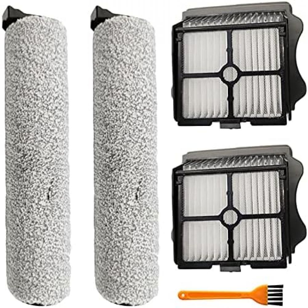 Kit de Filtration Compatibles avec Aspirateurs Tineco iFloor3 et Floor One S3 - 2 Filtres HEPA, 2 Rouleaux à Brosse