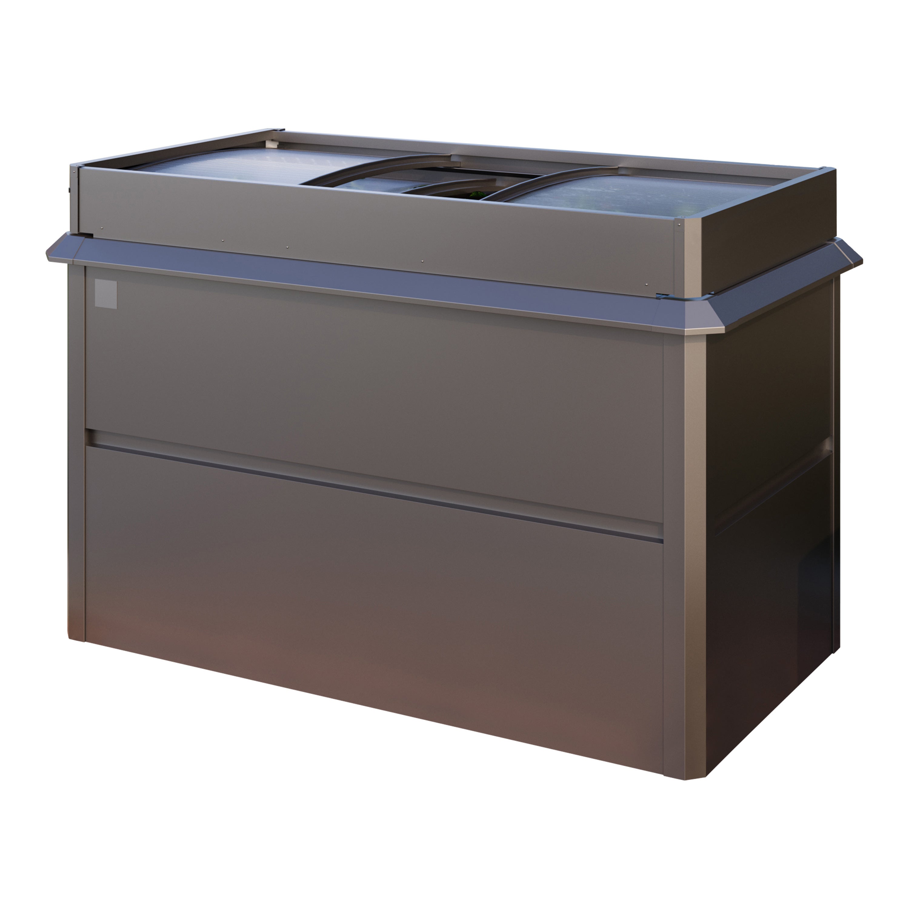 150 x 85 x 77 cm Grzadka podwyzszona, stal, Antracyt metaliczny, z ochrona przed slimakami i inspektem ogrodowym