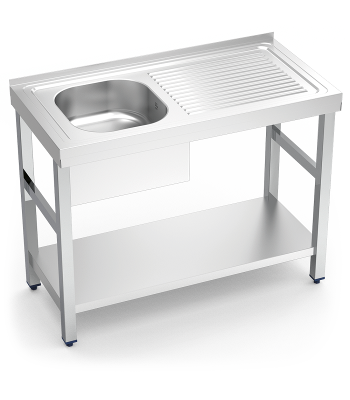 Fregadero c/soporte c/entre.1c,ed 800x500x850 mm.