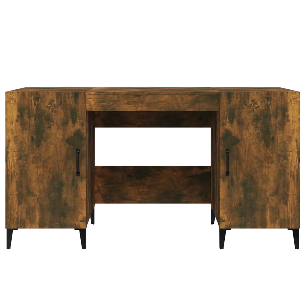Bureau，Table de travail，Table d'étude Chêne fumé 140x50x75 cm Bois d'ingénierie CWV29015 - 6
