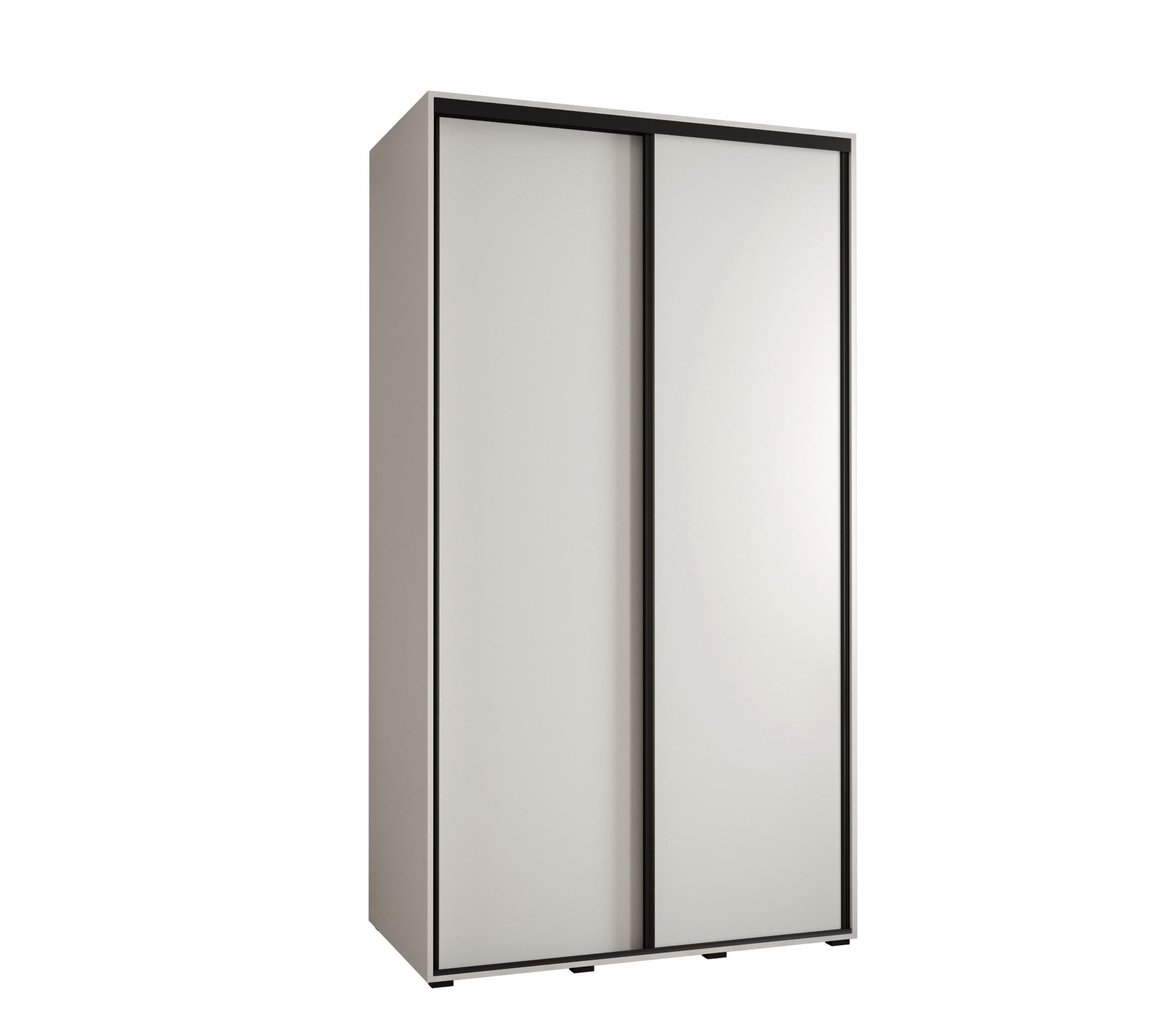 Szafa przesuwna wysoka Davos 1 130 x 45 x 235,2 cm biały + biały + u. czarny - Abiks Meble