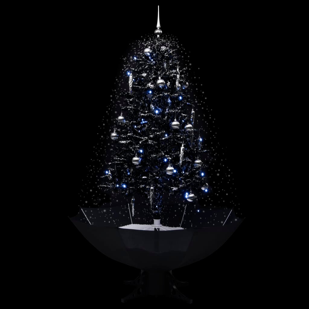 Maison Exclusive - Albero di Natale con Nevicata e Base ad Ombrello Nero 170cm PVC - 3