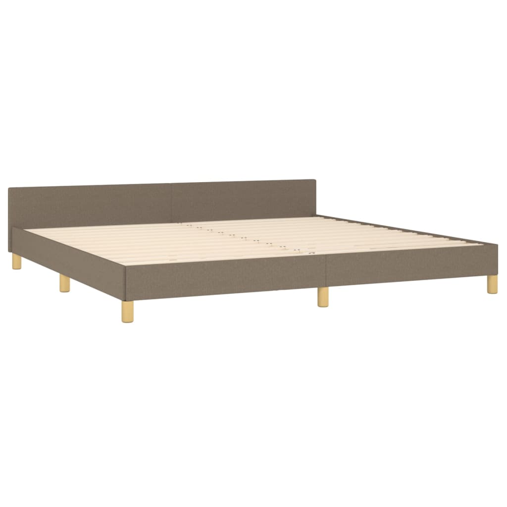 Cadre de lit sans matelas ni tête de lit taupe 200 x 200 cm tissu - 5