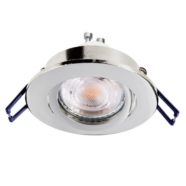 YanFeiYit | Spot LED Encastrable 3W | Ultra Plat, Profondeur D'encastrement 25mm | 68mm Diamètre Du Trou De Perçage | Luminaire Encastrable Blanc Orientable | 230V | Dimmable Blanc Chaud | Set 5