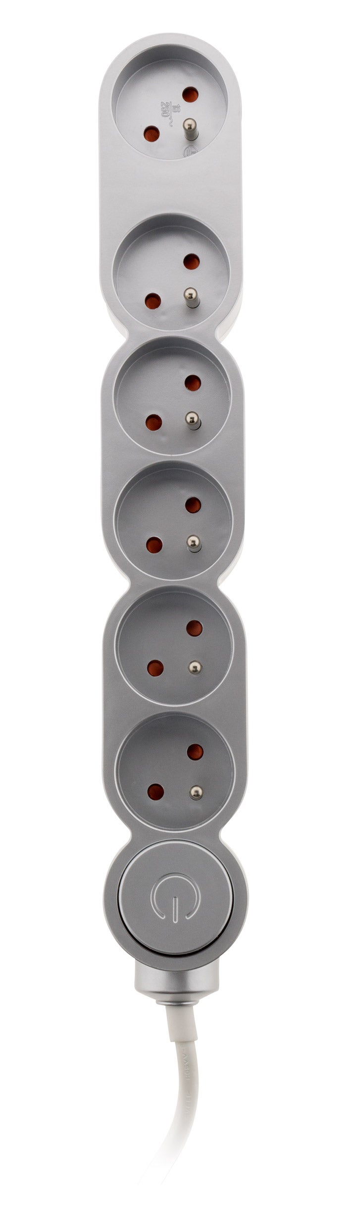 Bloc Home 6 prises 16A 2P+T + parafoudre - Argent - Zenitech - 2