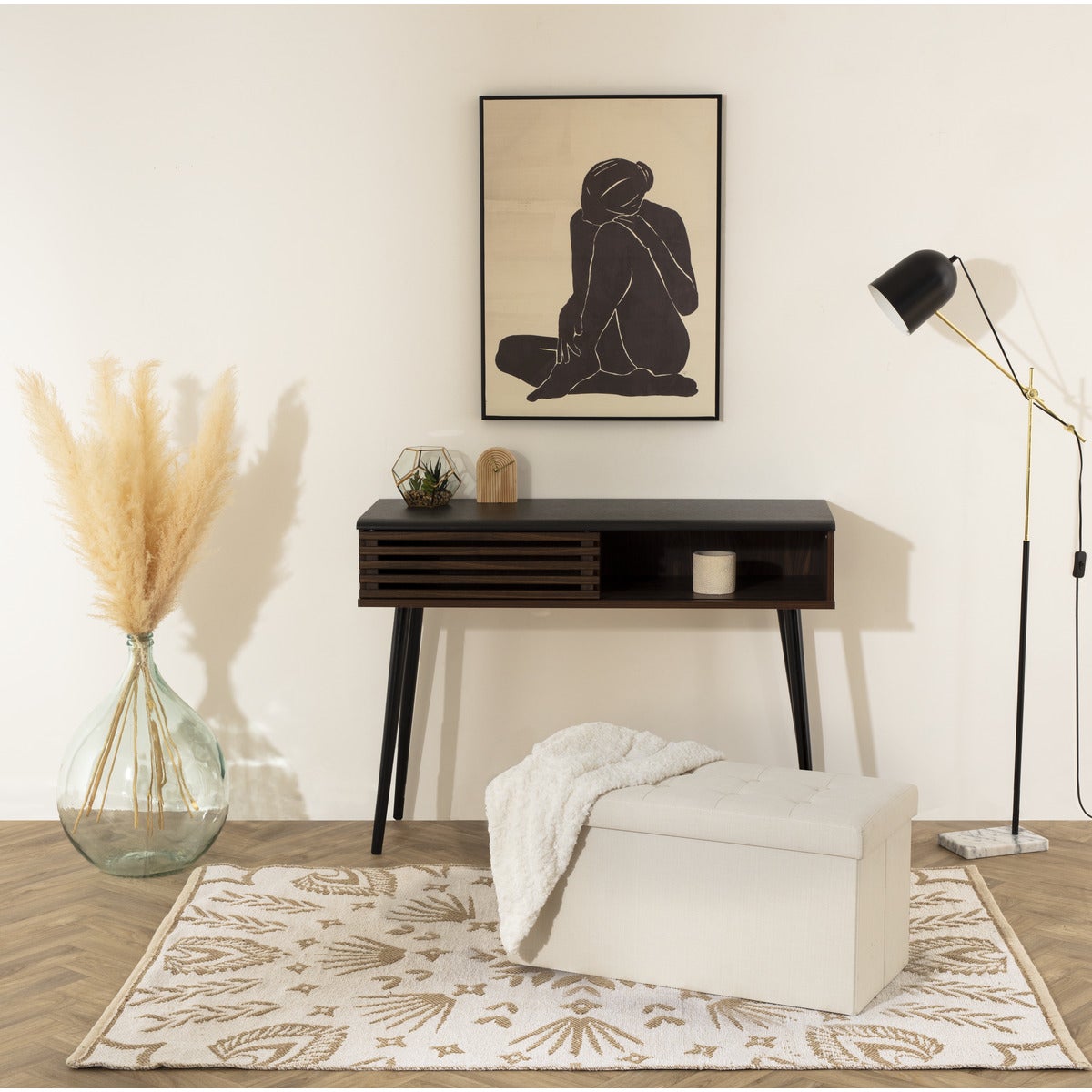 Atmosphera - Puff plegable doble 'Lysandre' beige - 2