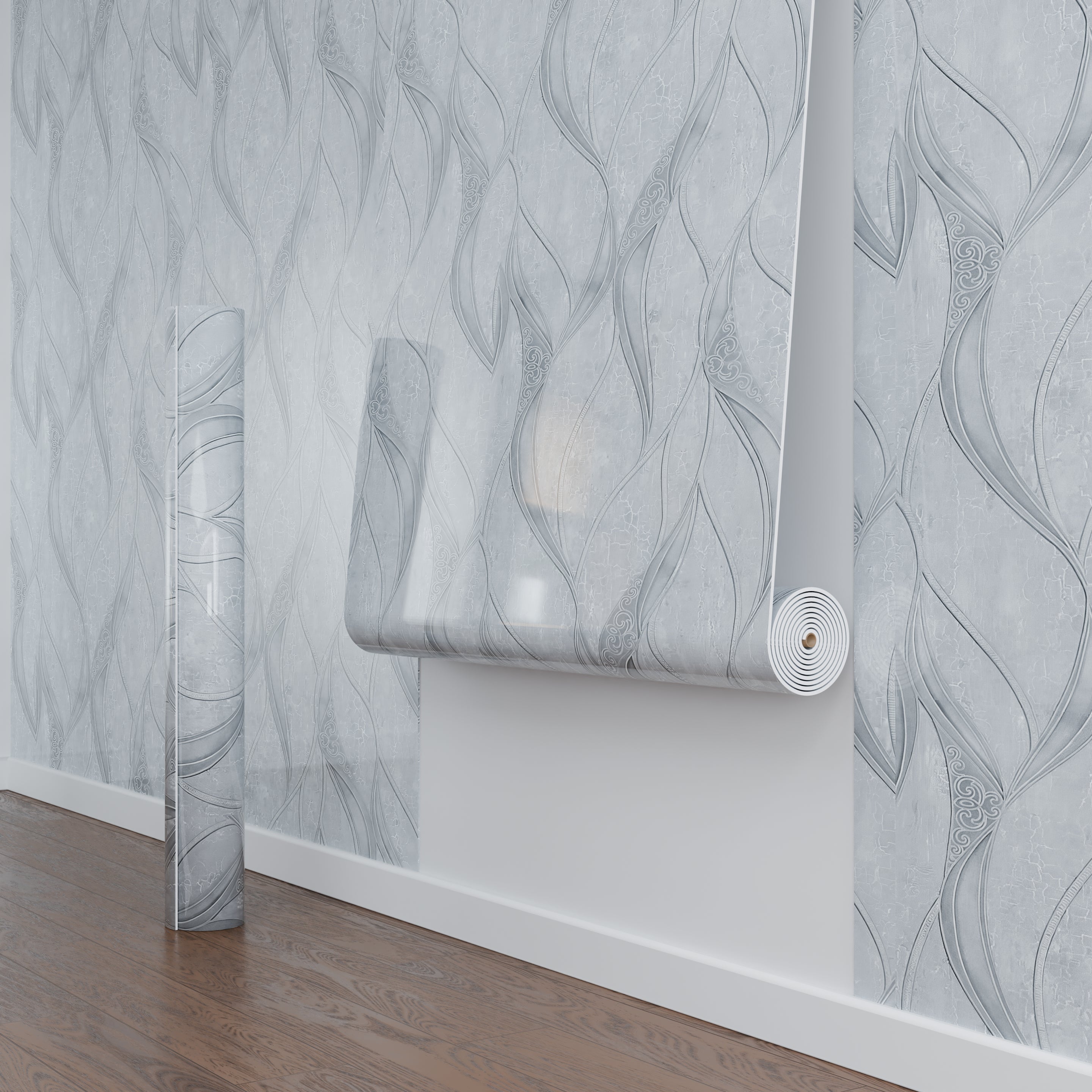 Panneau Mural – Blanc Chrome – Effet Marbre – 250x120x0.3CM - 2