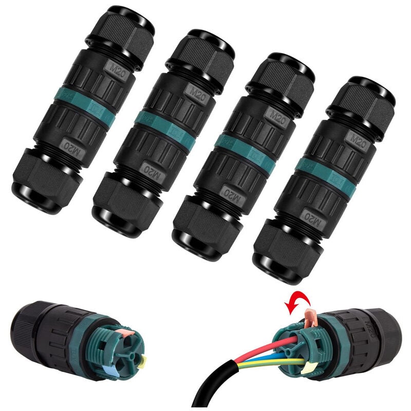 Connecteur étanche IP68 Weipu SP13 3 Broches - 13A, 250V, Pour éclairage LED Extérieur