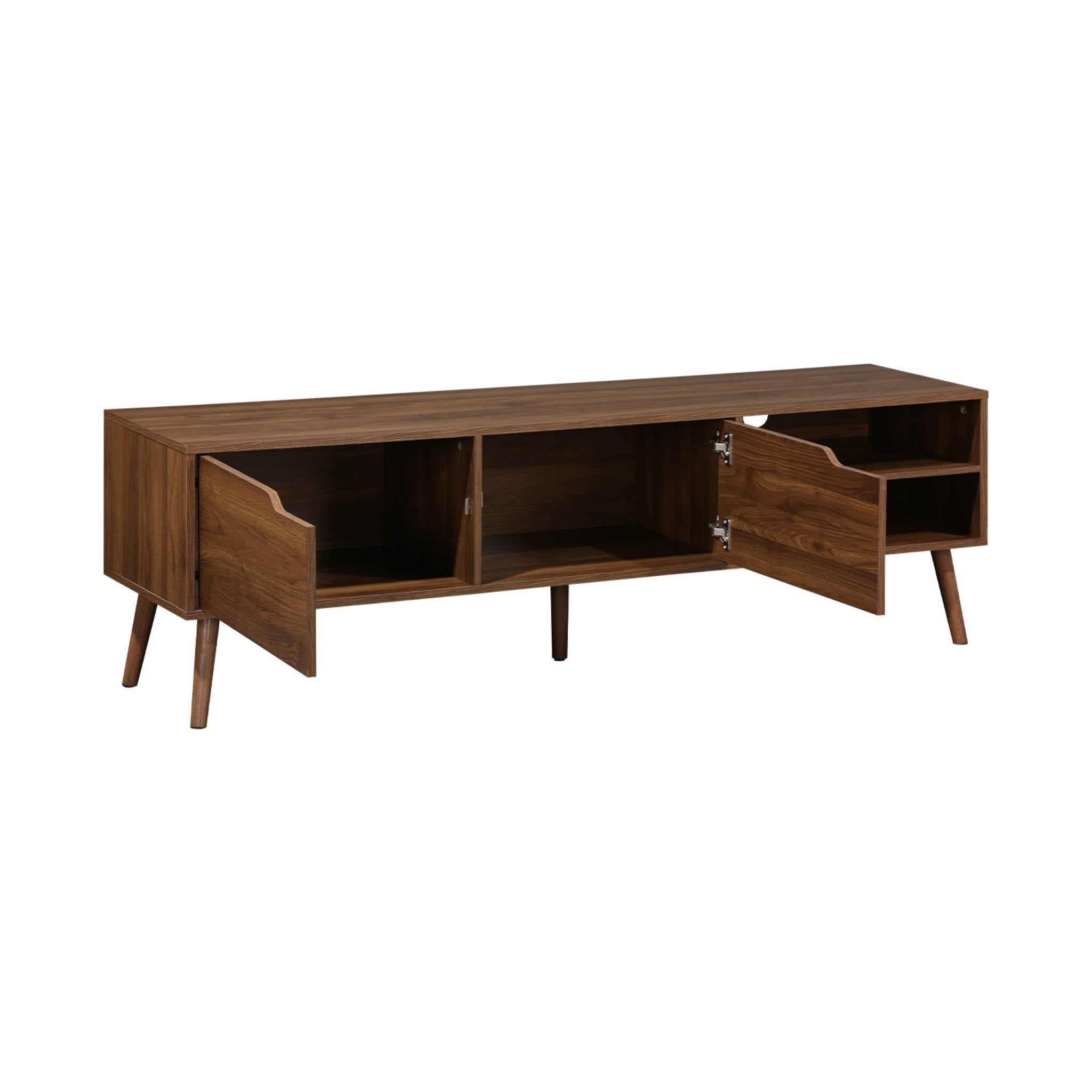 Móvel de TV estilo madeira nogueira de 2 portas, 160cm, Nepal, Decoração em madeira de nogueira, 160x40x50 cm - 6