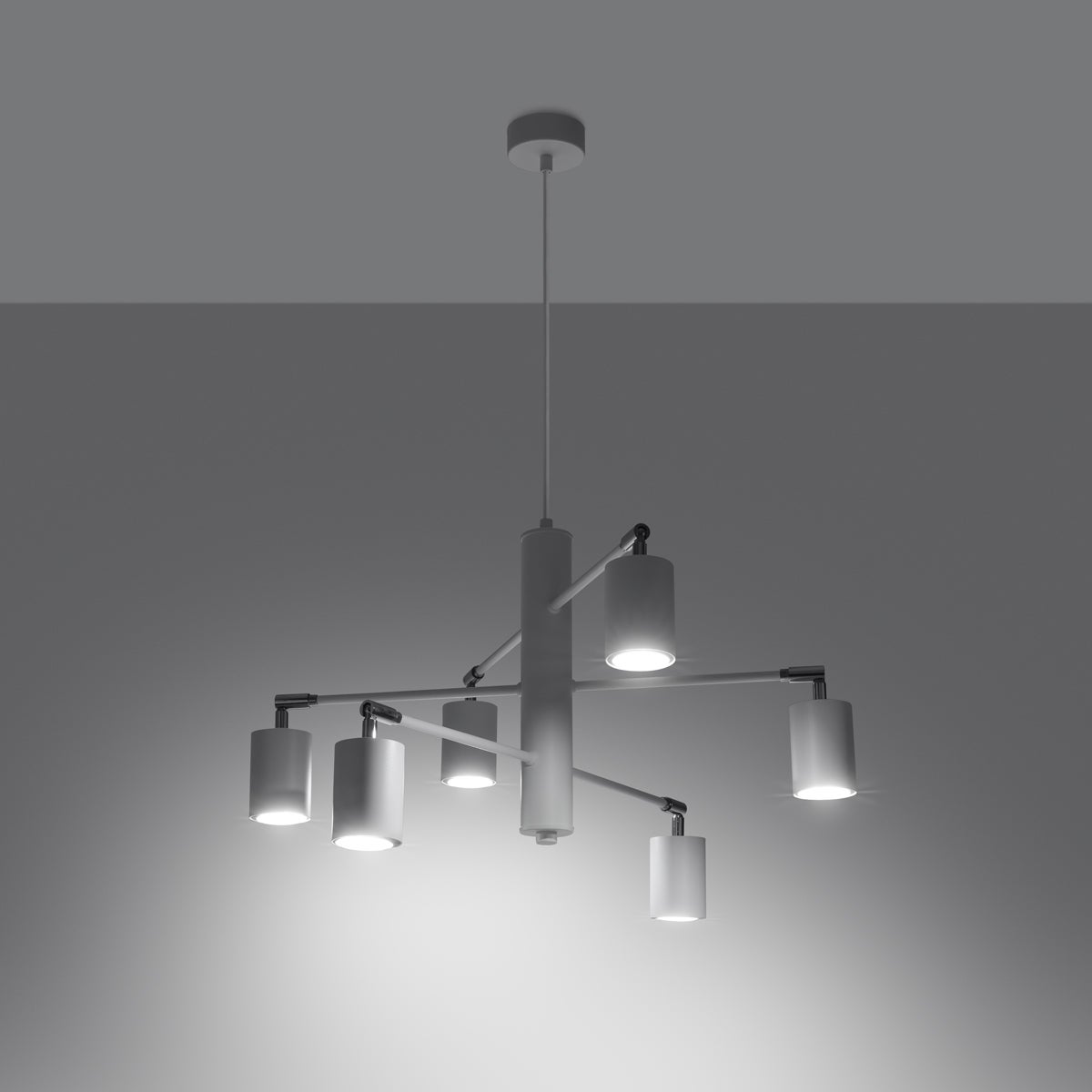 Żyrandol TORIM 6 biały LED 3000K - 77x77x125cm Sollux