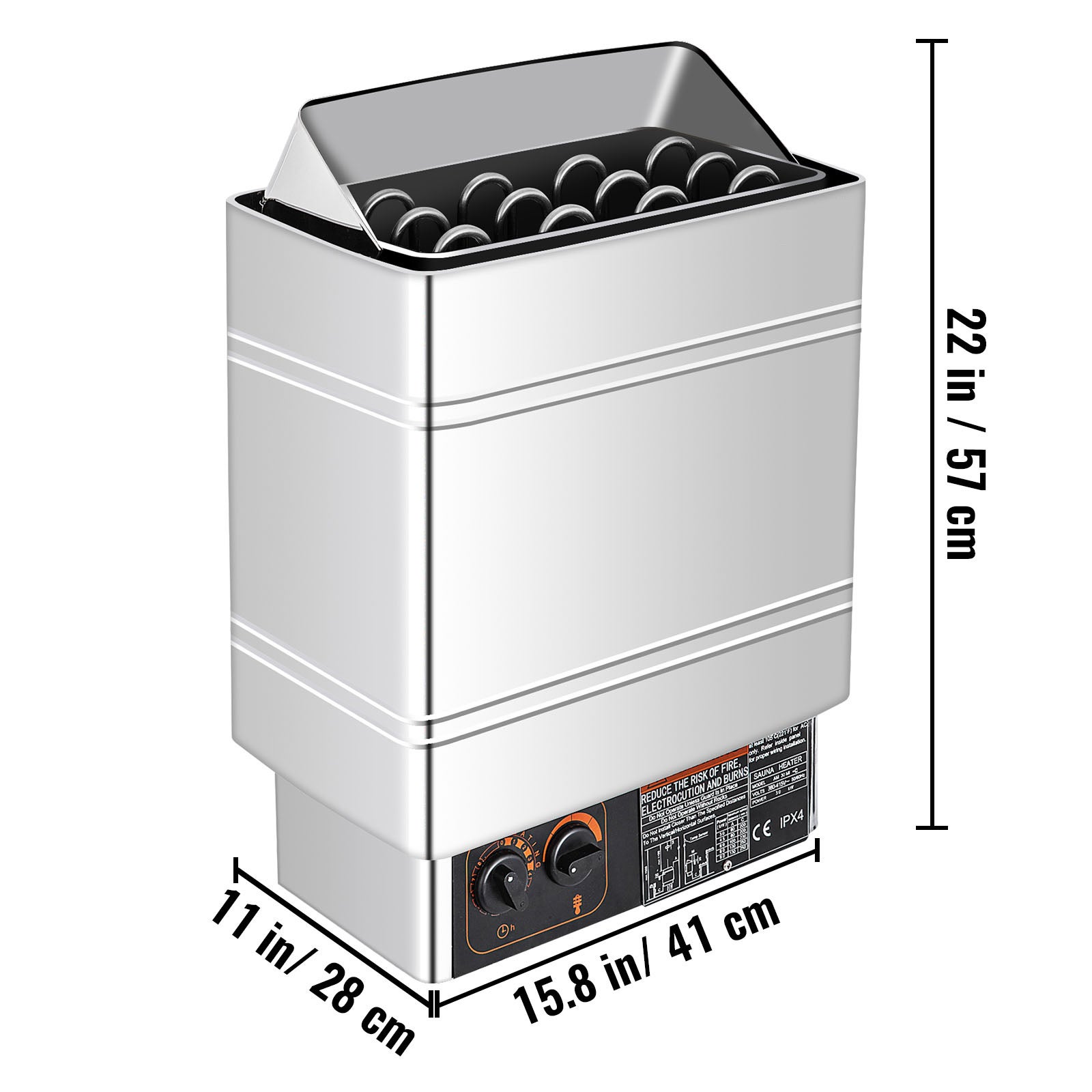 Poêle de sauna électrique 9KW,SucceBuy contrôleur externe,acier inoxydable,pour pièce de 9-13m³ - 2