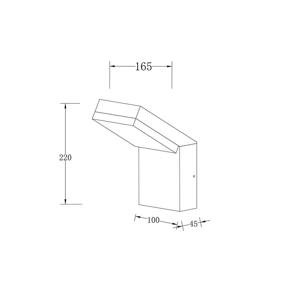 Applique da esterno moderno, LED, alluminio, Rettangolare, Per il giardino, design minimalista, modulo LED da. nero IP54 12W 865lm 3000K Maytoni - 4