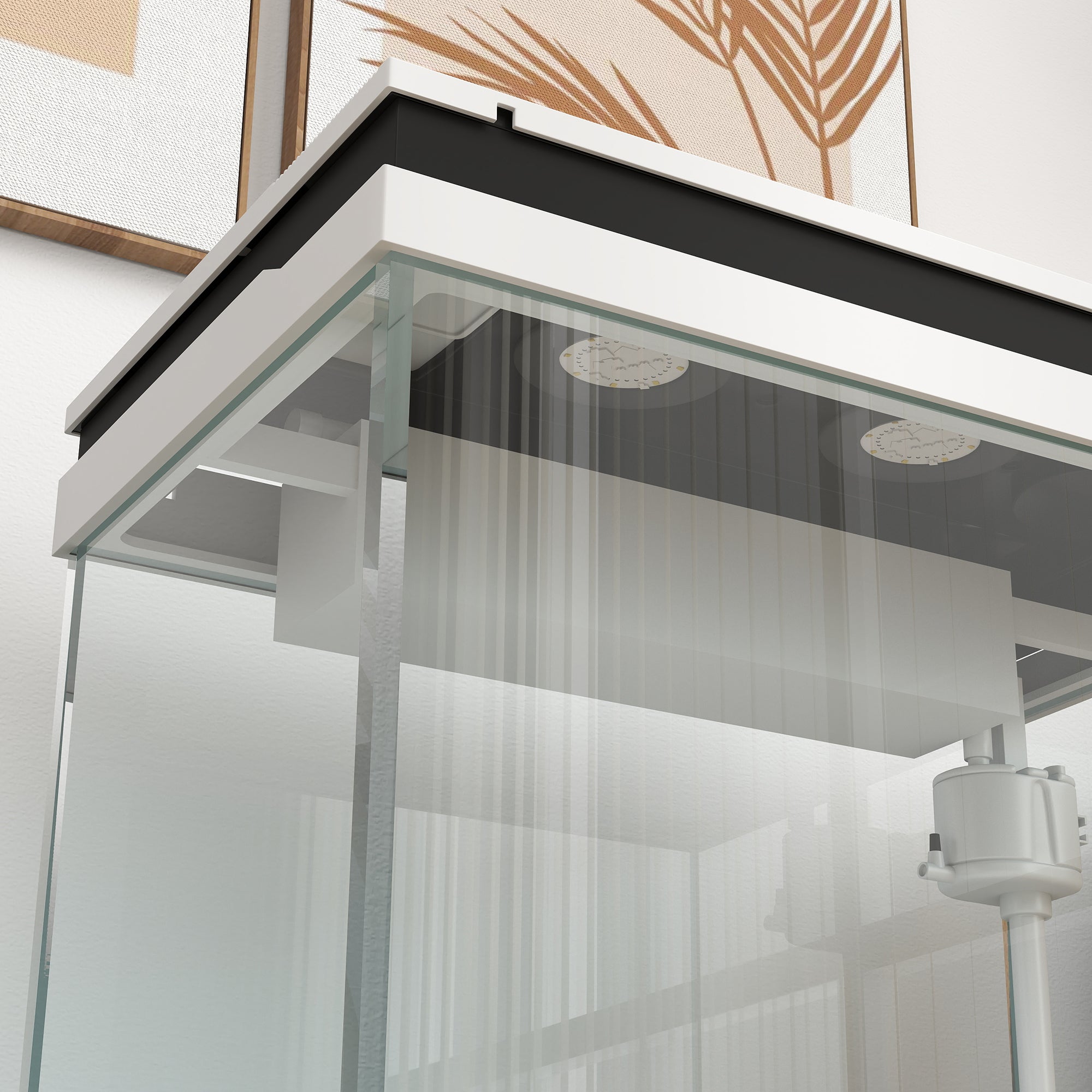 Aquário 41 L em Vidro com Filtro, LED, Bomba, Compacto, para Diferentes Peixes, Branco - 8