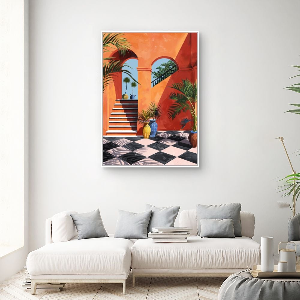 Toile encadrée Évasion méditerranéenne / 100x140cm / Cadre Blanc / Fabriqué en France / Toile murale / DADA ART - 2