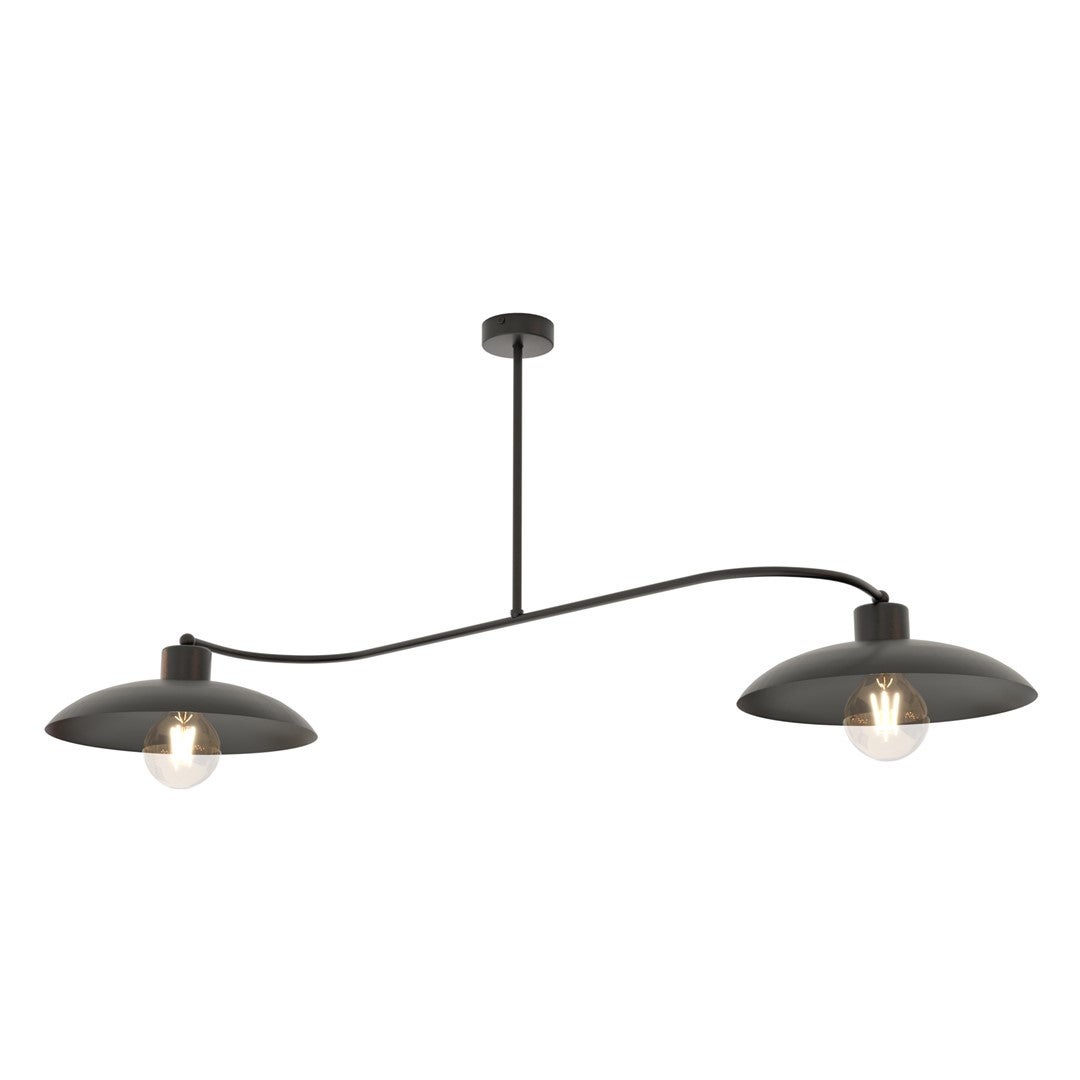 Lampa sufitowa wisząca Foster czarna 2xE27x15W industrialna wym: 45 x 100 x 30 cm metal Emibig
