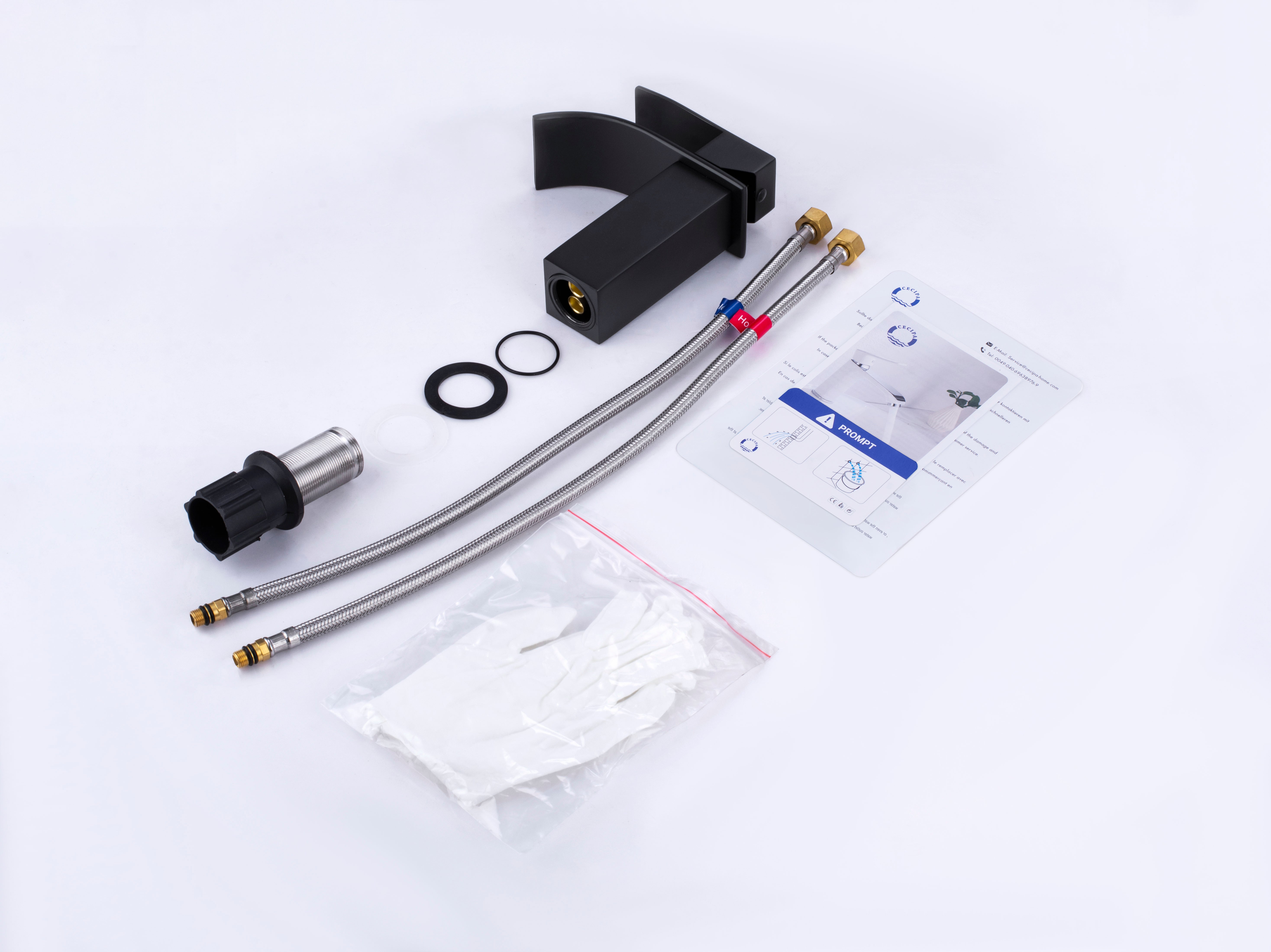 Cecipa max NOIR Robinet de Lavabo en Cascade Mitigeur en Laiton pour Salle de Bain Design Moderne,EU Modèle - 7