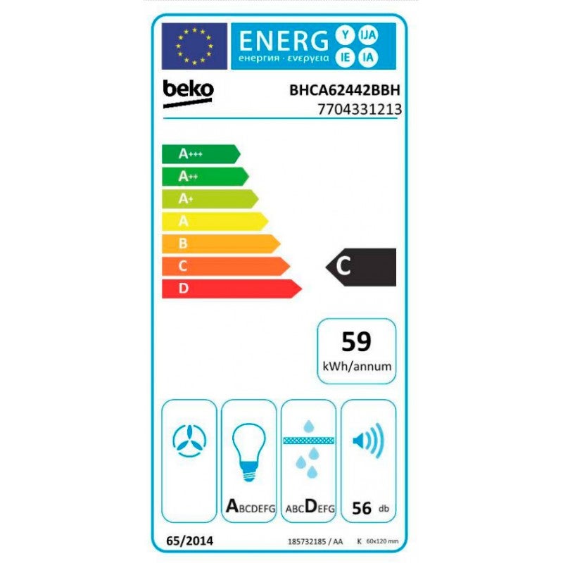 Hotte standard BEKO BHCA62442BBH Noir - 5
