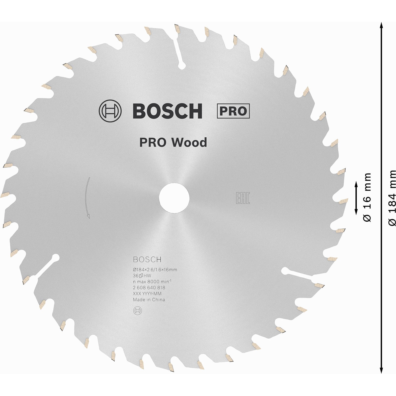Tarcza do piły tarczowej Bosch 184 mm 36 zębów z węglików ATB - 3